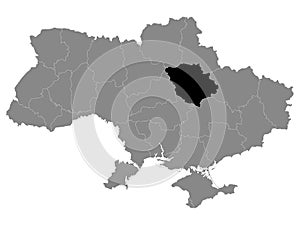 Location Map of Poltava Region Oblast