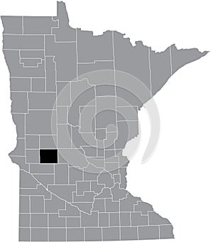 Location map of the Pope County of Minnesota, USA