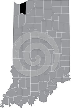 Location map of the Porter County of Indiana, USA