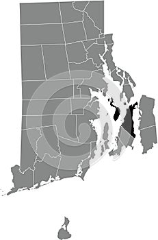 Location map of the Portsmouth of Rhode Island, USA