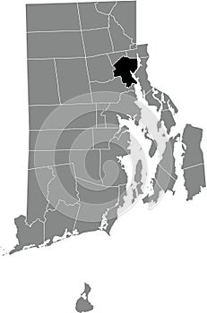 Location map of the Providence of Rhode Island, USA