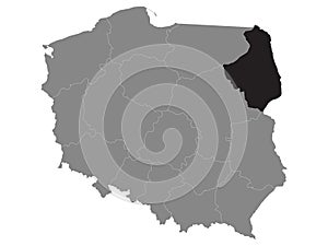 Location Map of Province Podlasie