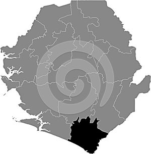 Location map of the Pujehun district of Sierra Leone