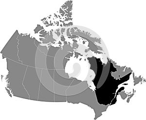 Location map of Quebec province