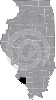 Location map of the Randolph County of Illinois, USA