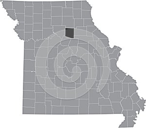 Location map of the Randolph County of Missouri, USA