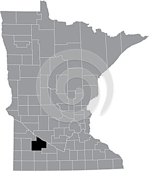 Location map of the Redwood County of Minnesota, USA