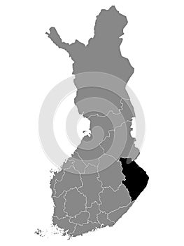 Location Map of Region Pohjois-Karjala