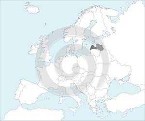 Location map of the REPUBLIC OF LATVIA, EUROPE