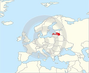 Location map of the REPUBLIC OF LATVIA, EUROPE