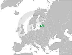 Location map of the REPUBLIC OF LATVIA, EUROPE