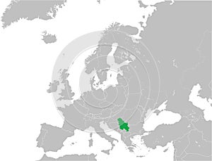 Location map of the REPUBLIC OF SERBIA, EUROPE