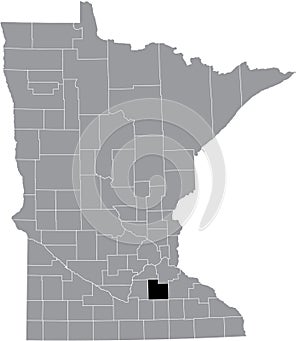 Location map of the Rice County of Minnesota, USA