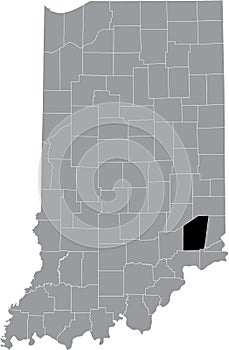 Location map of the Ripley County of Indiana, USA