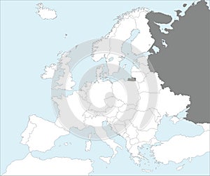 Location map of THE RUSSIAN FEDERATION (European part), EUROPE
