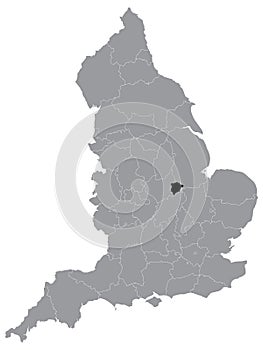 Location Map of Rutland Ceremonial County Lieutenancy Area