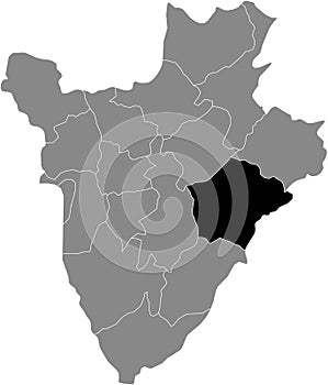 Location map of the Ruyigi province