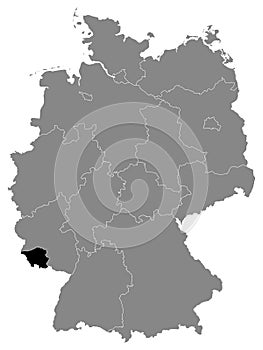 Location Map of Saarland Federal State