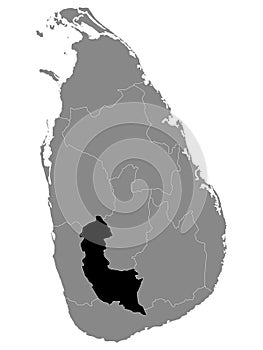 Location Map of Sabaragamuwa Province