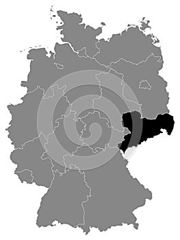 Location Map of Sachsen Federal State