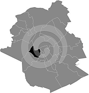 Location map of the Saint-Gilles Sint-Gillis municipality of Brussels, Belgium