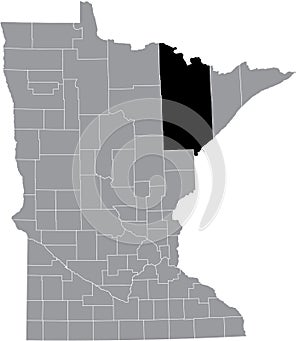 Location map of the Saint Louis County of Minnesota, USA