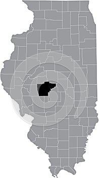 Location map of the Sangamon County of Illinois, USA