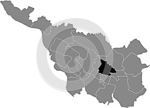 Location map of the Schwachhausen subdistrict of Bremen, Germany