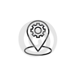 Location map setting outline icon