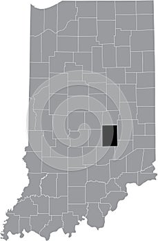 Location map of the Shelby County of Indiana, USA