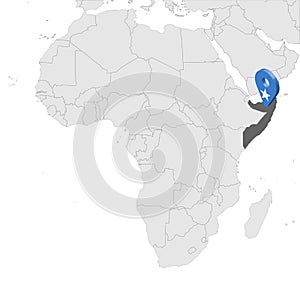 Location Map of Somalia on map Africa. 3d Republic of Somalia flag map marker location pin. High quality map of Kenya.