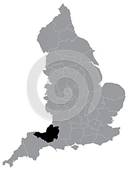 Location Map of Somerset Ceremonial County Lieutenancy Area