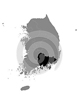 Location Map of South Gyeongsang Province