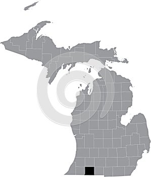 Location map of the St. Joseph County of Michigan, USA