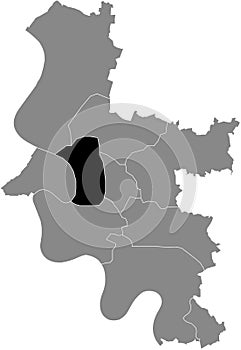 Location map of the Stadtbezirk 1 district of DÃ¼sseldorf, Germany