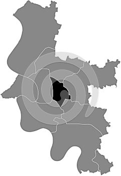 Location map of the Stadtbezirk 2 district of DÃ¼sseldorf, Germany