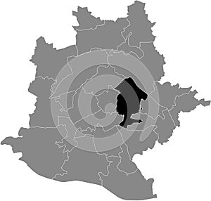 Location map of the Stadtbezirk Ost district of Stuttgart, Germany