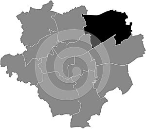 Location map of the Stadtbezirk Scharnhorst district of Dortmund, Germany