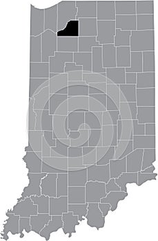 Location map of the Starke County of Indiana, USA