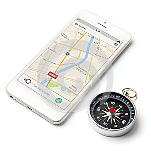 Location map navigation on white background
