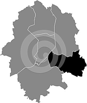 Location map of the SÃ¼d-Ost district of MÃ¼nster-Muenster, Germany