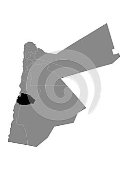 Location Map of Tafila Governorate