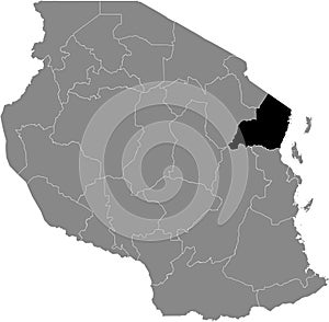 Location map of the Tanga region of Tanzania