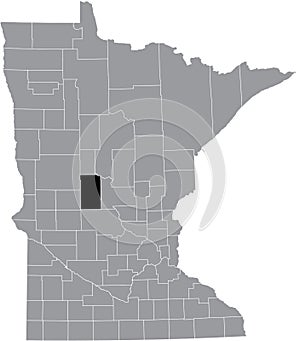 Location map of the Todd County of Minnesota, USA