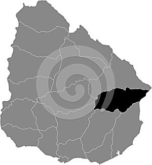 Location Map of Treinta y Tres Department