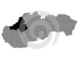 Location Map of TrenÄÃ­n Region