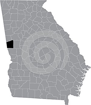Location map of the Troup county of Georgia, USA