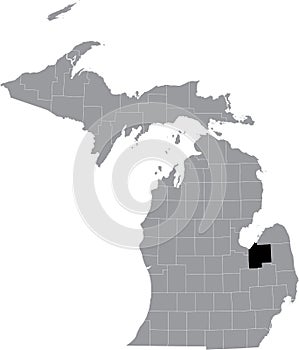 Location map of the Tuscola County of Michigan, USA