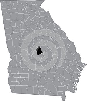 Location map of the Twiggs county of Georgia, USA