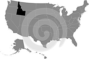 Location map of US federal state of Idaho